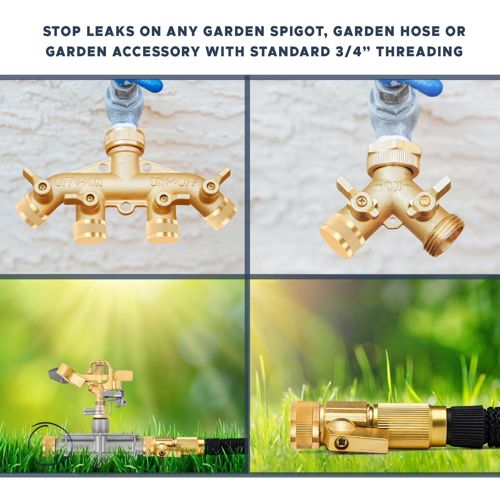 Brass Faucet and Garden Hose End Caps, 4 Pack Morvat