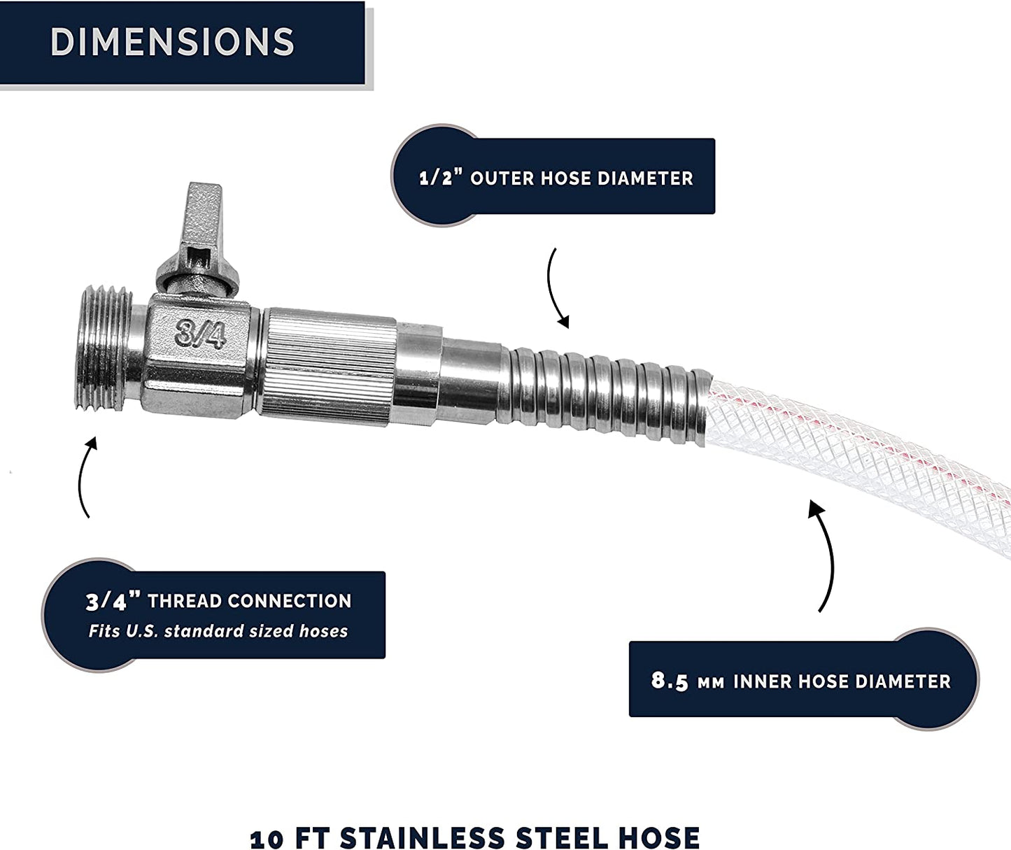 
                  
                    Morvat Premium Stainless Steel Garden Hose with ON/OFF Valve
                  
                