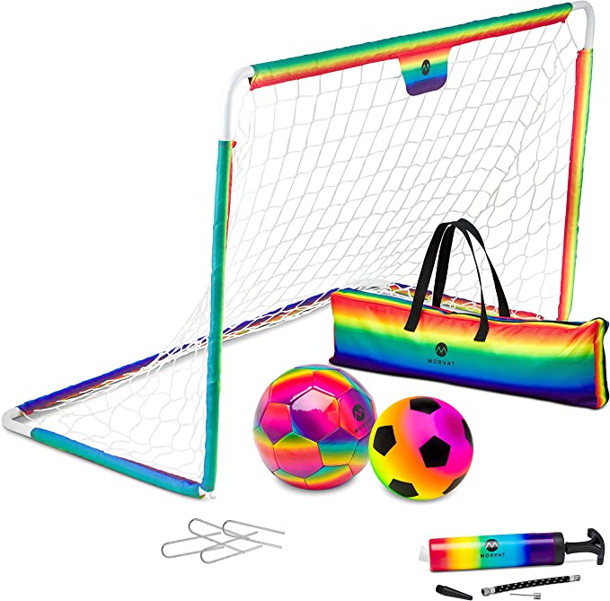 
                  
                    Morvat Soccer Goal Net Set para niños, niñas y niños, interior y exterior
                  
                