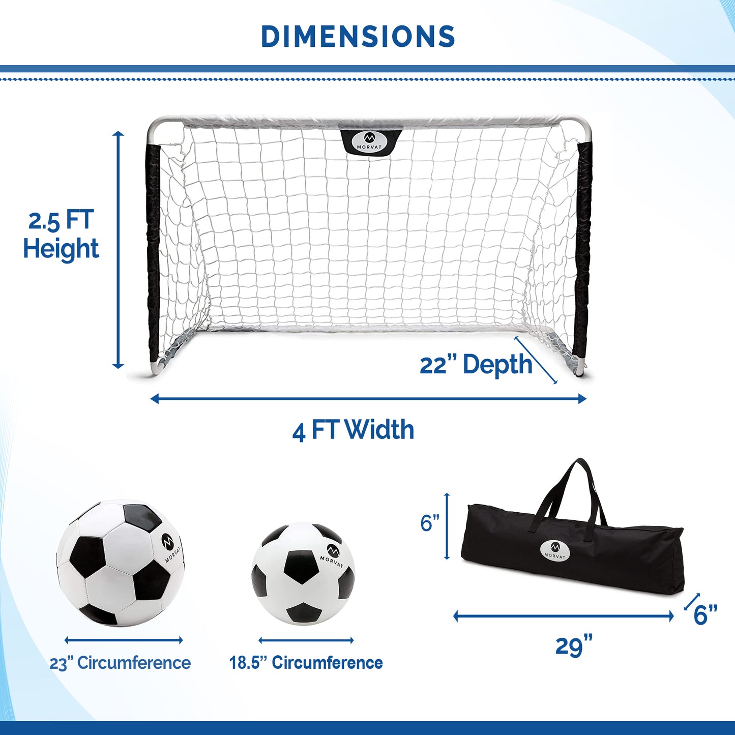 
                  
                    Morvat Soccer Goal Net Set para niños, niñas y niños, interior y exterior
                  
                