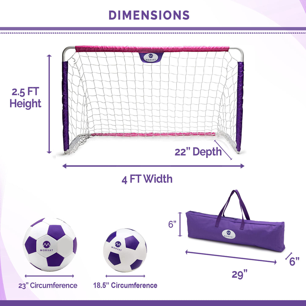 
                  
                    Morvat Soccer Goal Net Set para niños, niñas y niños, interior y exterior
                  
                