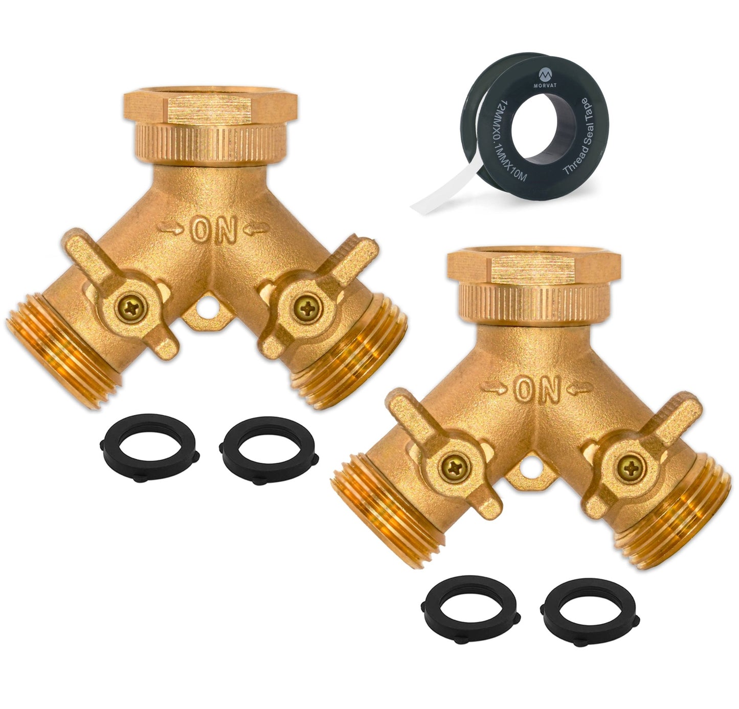 
                  
                    Morvat Heavy Duty Hexagonal Brass 2 Way Garden Hose Y Splitter
                  
                