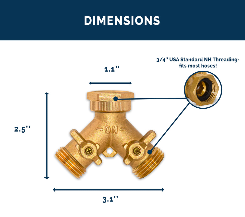 
                  
                    Morvat Heavy Duty Hexagonal Brass 2 Way Garden Hose Y Splitter
                  
                