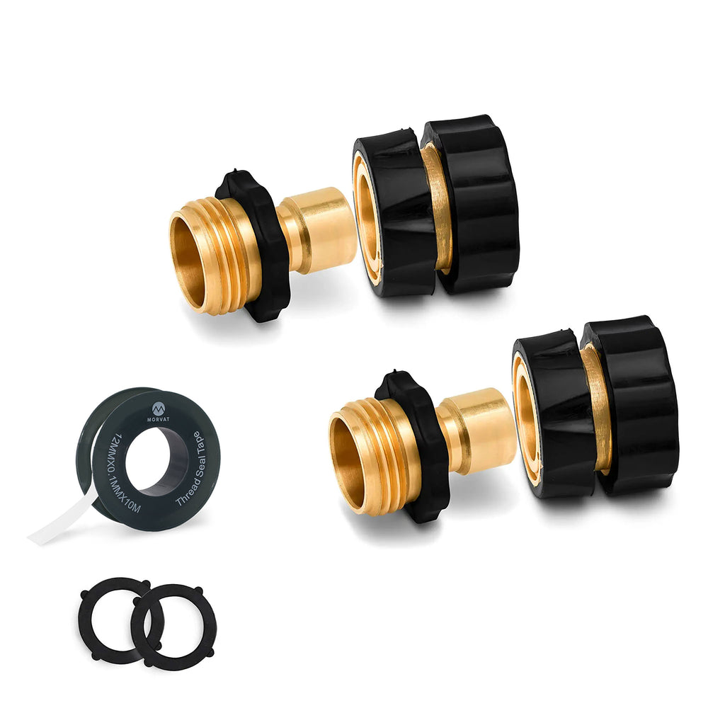 Morvat Brass Quick Hose Connector | Easily Add Attachments to Garden Hose