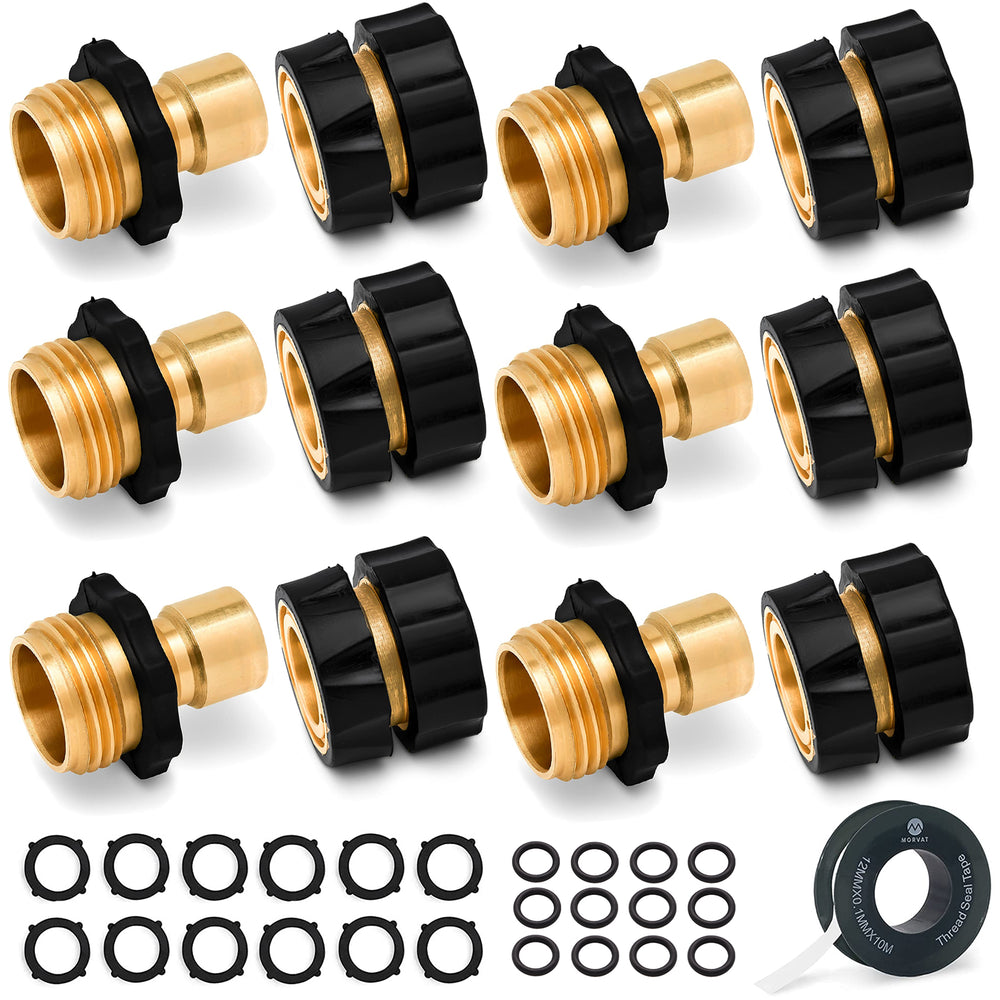 
                  
                    Morvat Brass Quick Hose Connector | Easily Add Attachments to Garden Hose
                  
                