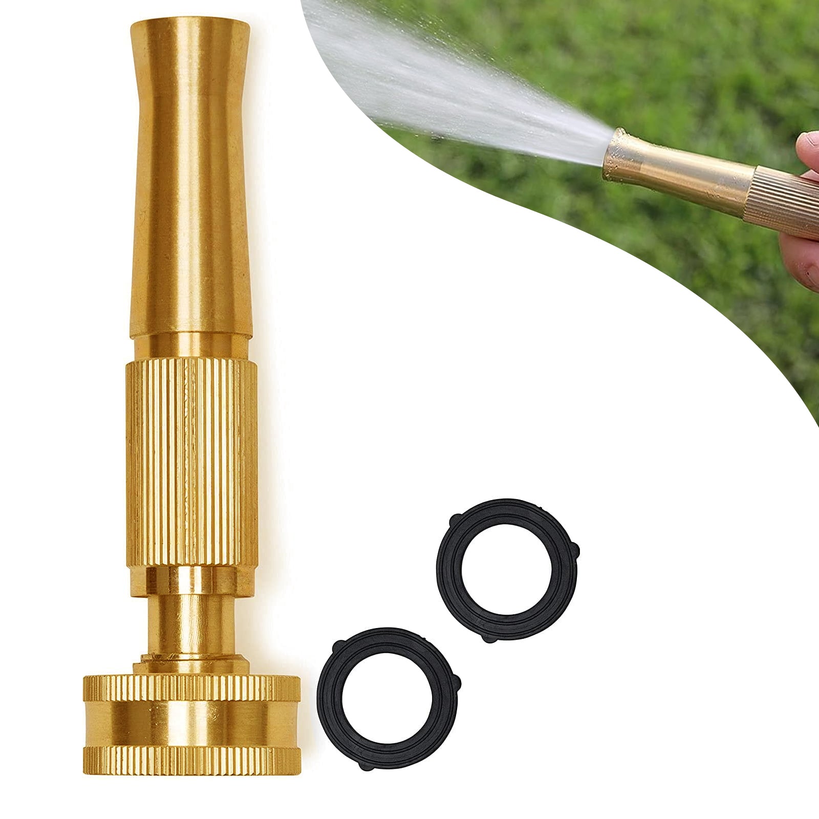 garden hose nozzle sprayer Morvat Solid Brass Heavy Duty Twist Garden Hose Nozzle