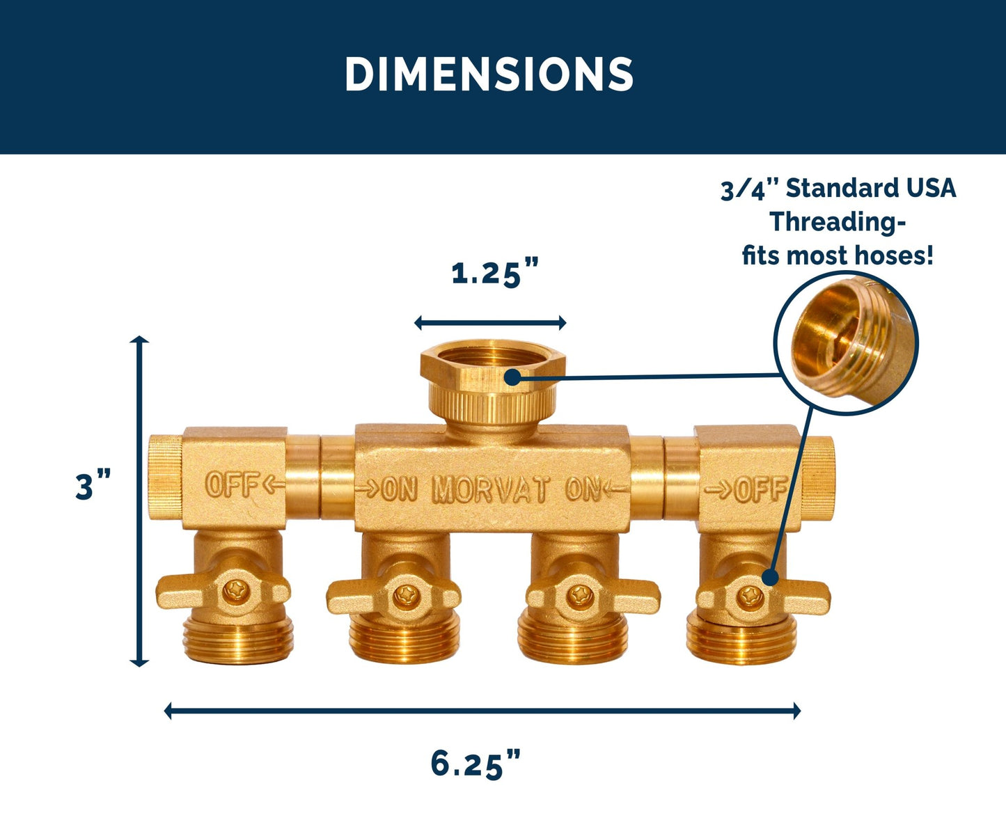 
                  
                    Morvat Brass 4-Way Twist Hose Splitter with Mount Kit, Tape & Rubber Washers
                  
                