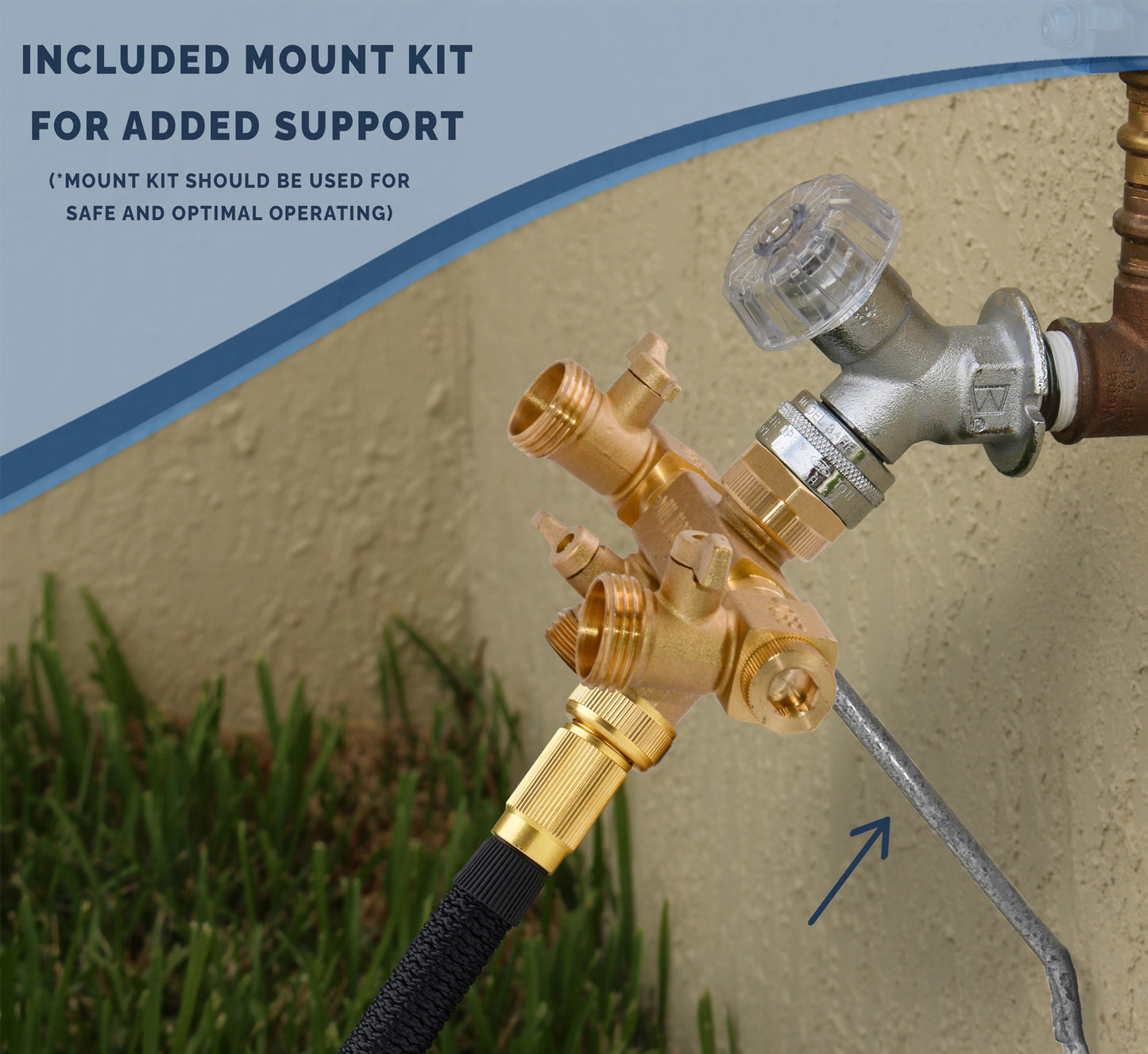 
                  
                    Morvat Brass 4-Way Twist Hose Splitter with Mount Kit, Tape & Rubber Washers
                  
                