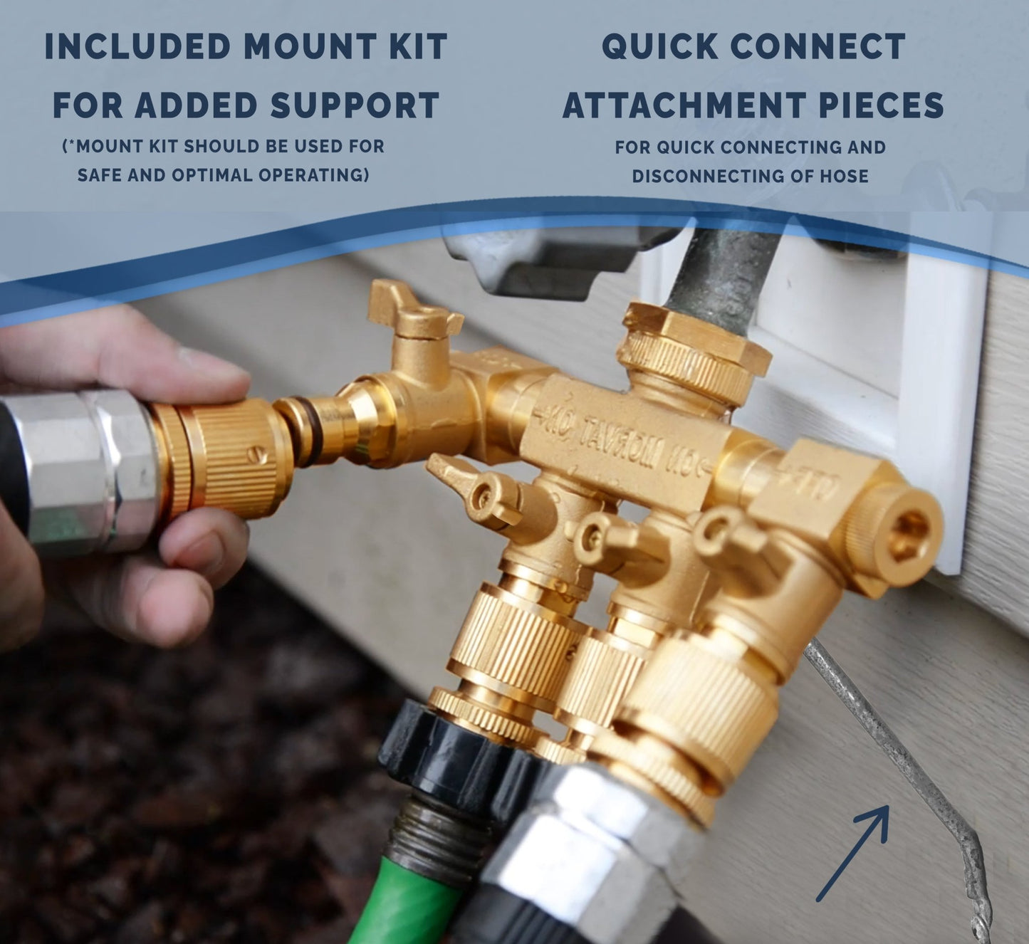 
                  
                    Morvat Brass 4-Way Twist Hose Splitter with Mount Kit, Tape & Rubber Washers
                  
                