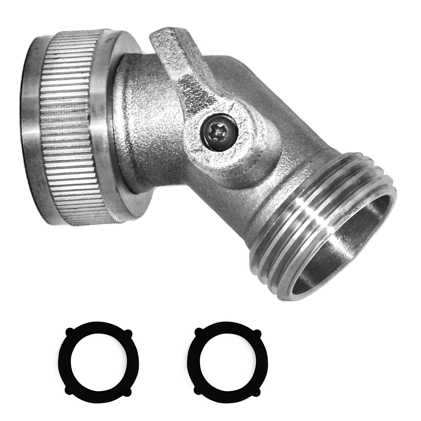 Твердый латунный коленчатый соединитель шланга 45/90-градусный соединитель с запорным клапаном ВКЛ/ВЫКЛ