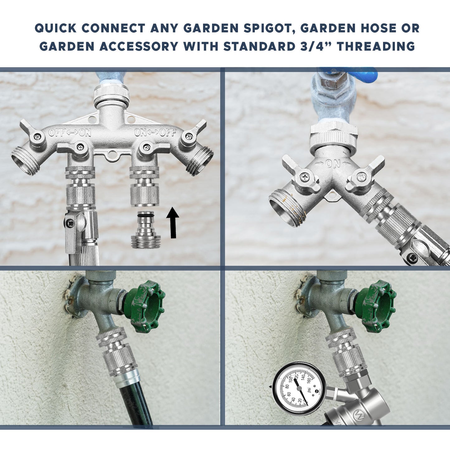 Nickel Plated Brass Quick Connect Garden Hose Fittings for Source & Accessory