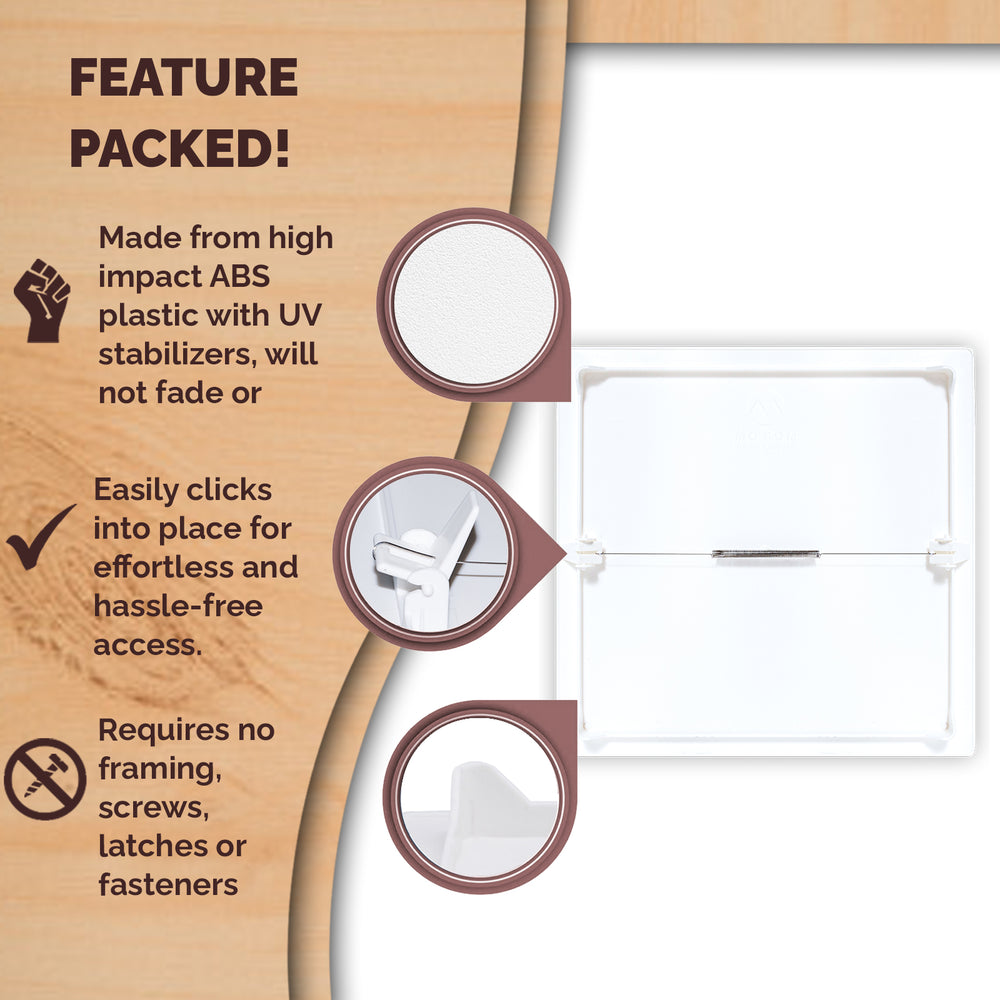 
                  
                    Morvat 12x12 Spring Access Panel for Drywall & Ceiling
                  
                