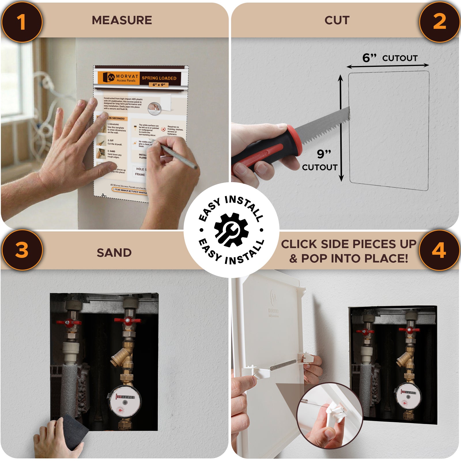 Drywall Spring Access Panel for Wires, Pipes etc. | Morvat