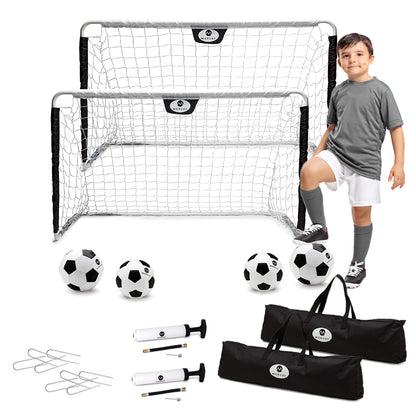 Black & White and Pink & Purple Soccer Goal Net Sets for Kids