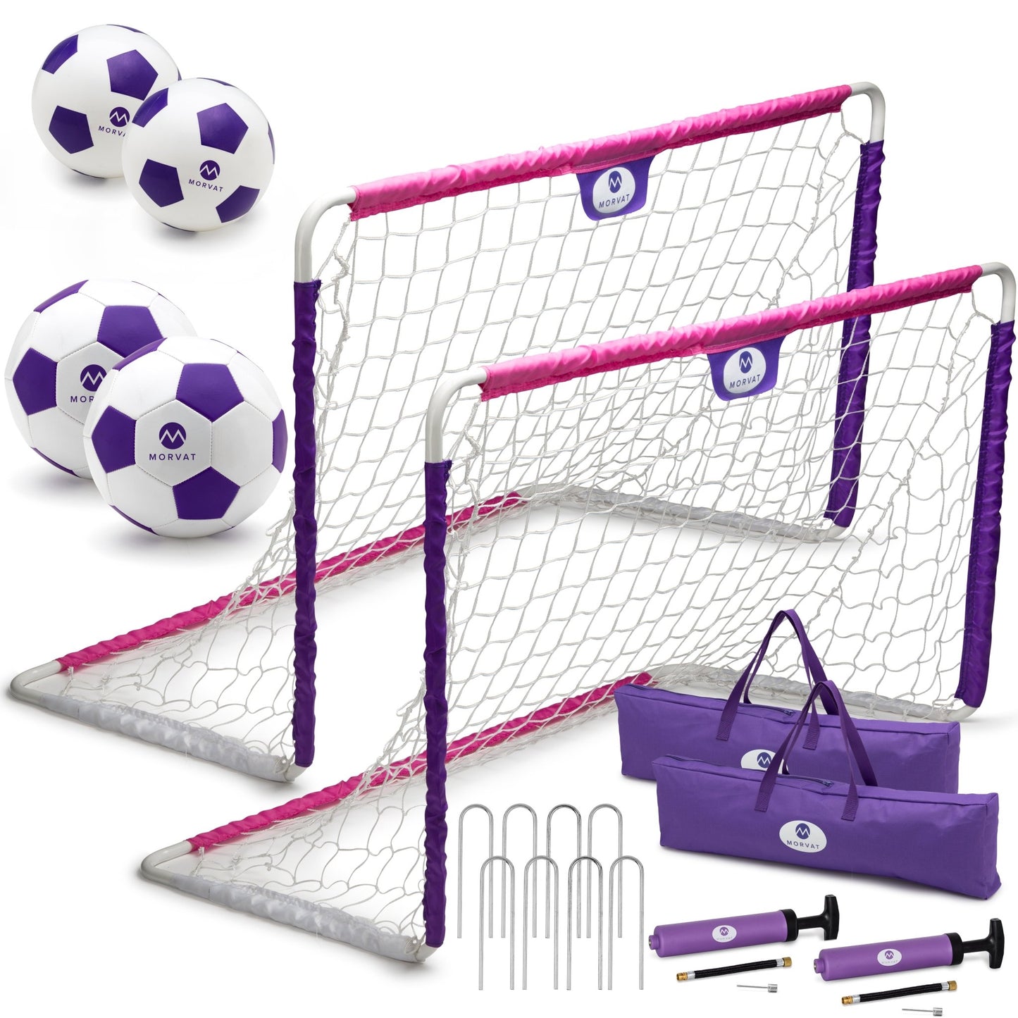 
                  
                    Morvat Soccer Goal Net Set para niños, niñas y niños, interior y exterior
                  
                