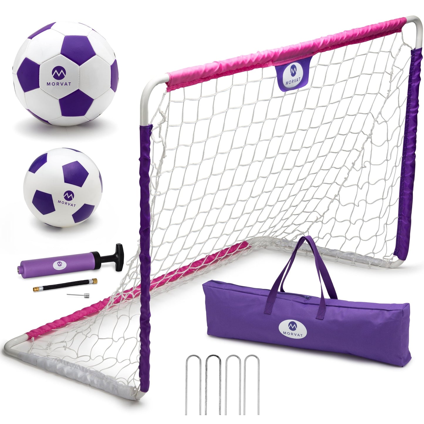 
                  
                    Morvat Soccer Goal Net Set para niños, niñas y niños, interior y exterior
                  
                