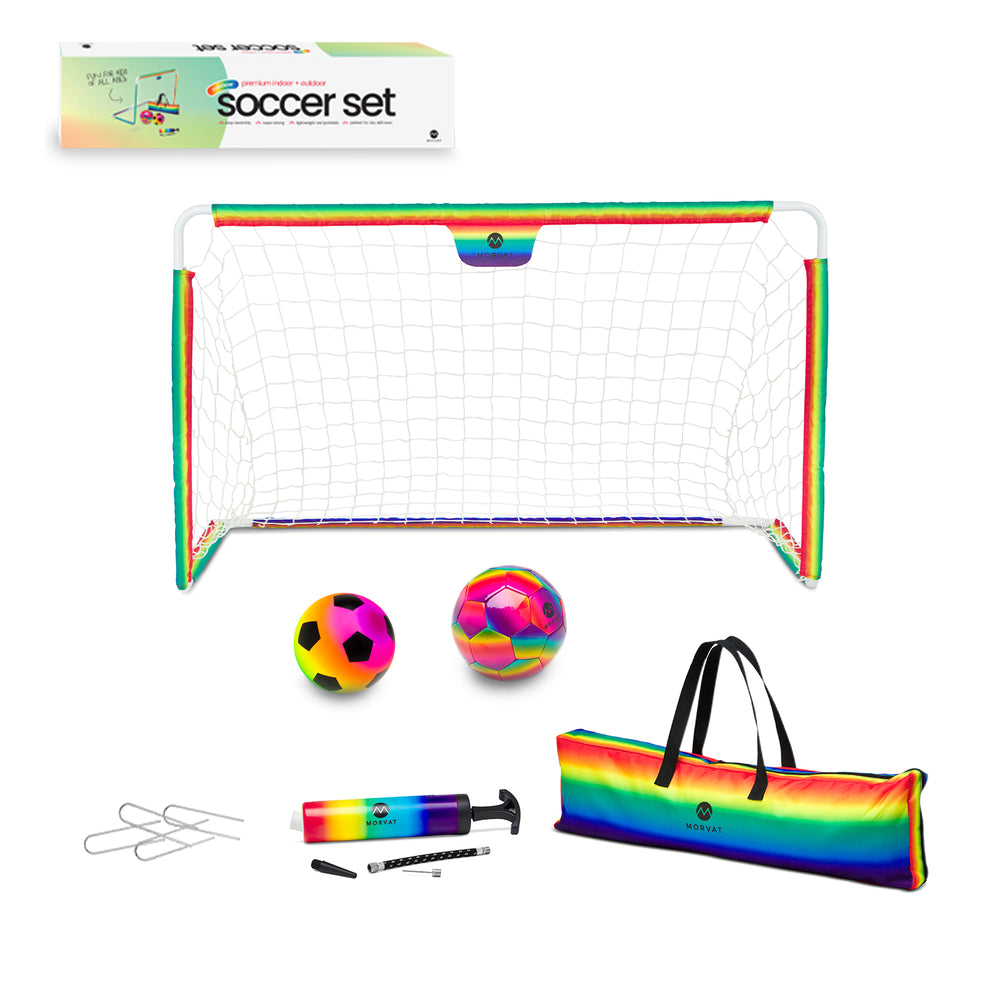 Morvat Soccer Goal Net Set para niños, niñas y niños, interior y exterior