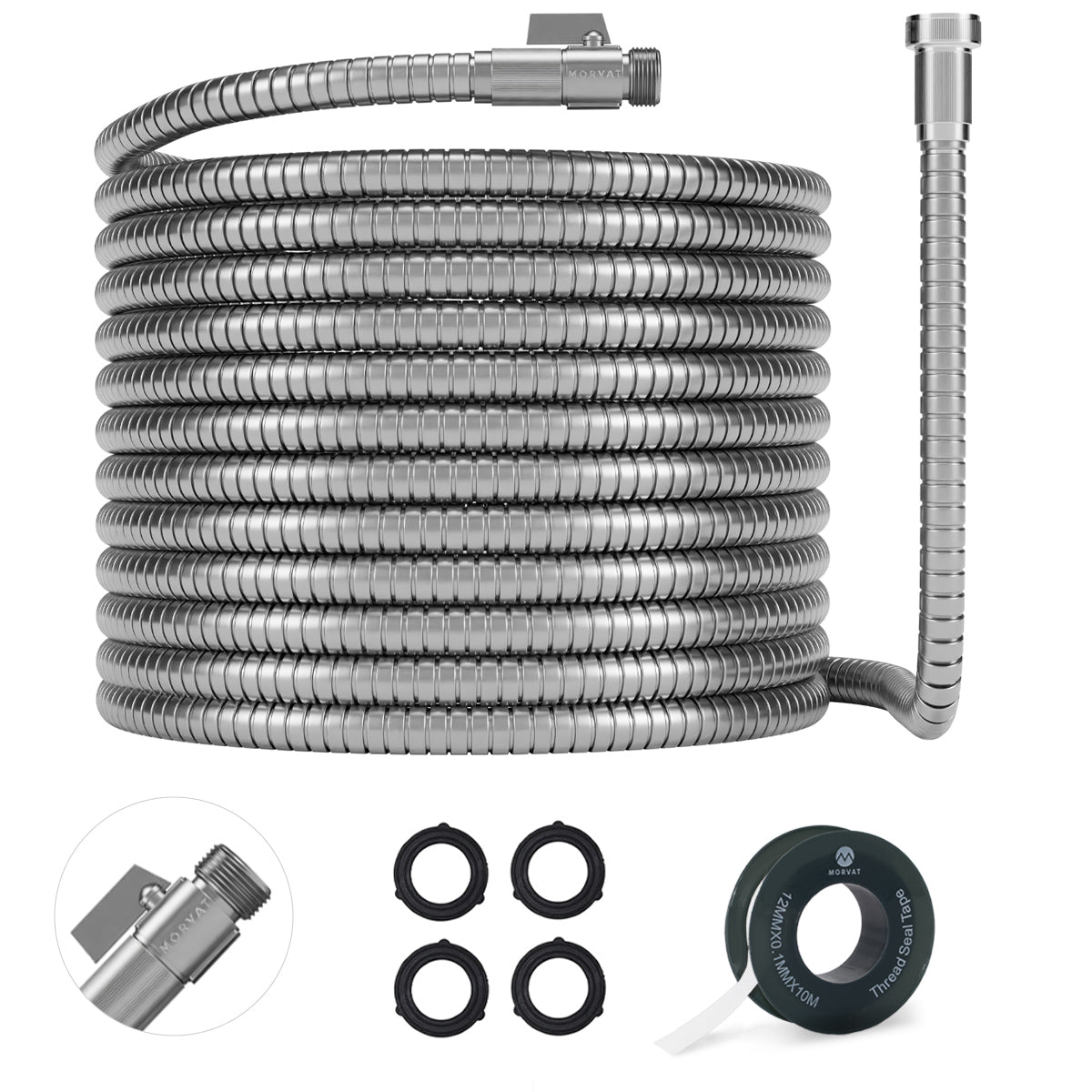 
                  
                    Morvat Premium Stainless Steel Garden Hose with ON/OFF Valve
                  
                