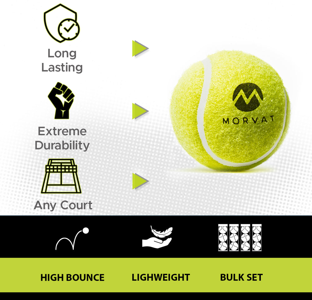 
                  
                    Morvat Professional Heavy Duty & High Pressured Tennis Balls
                  
                
