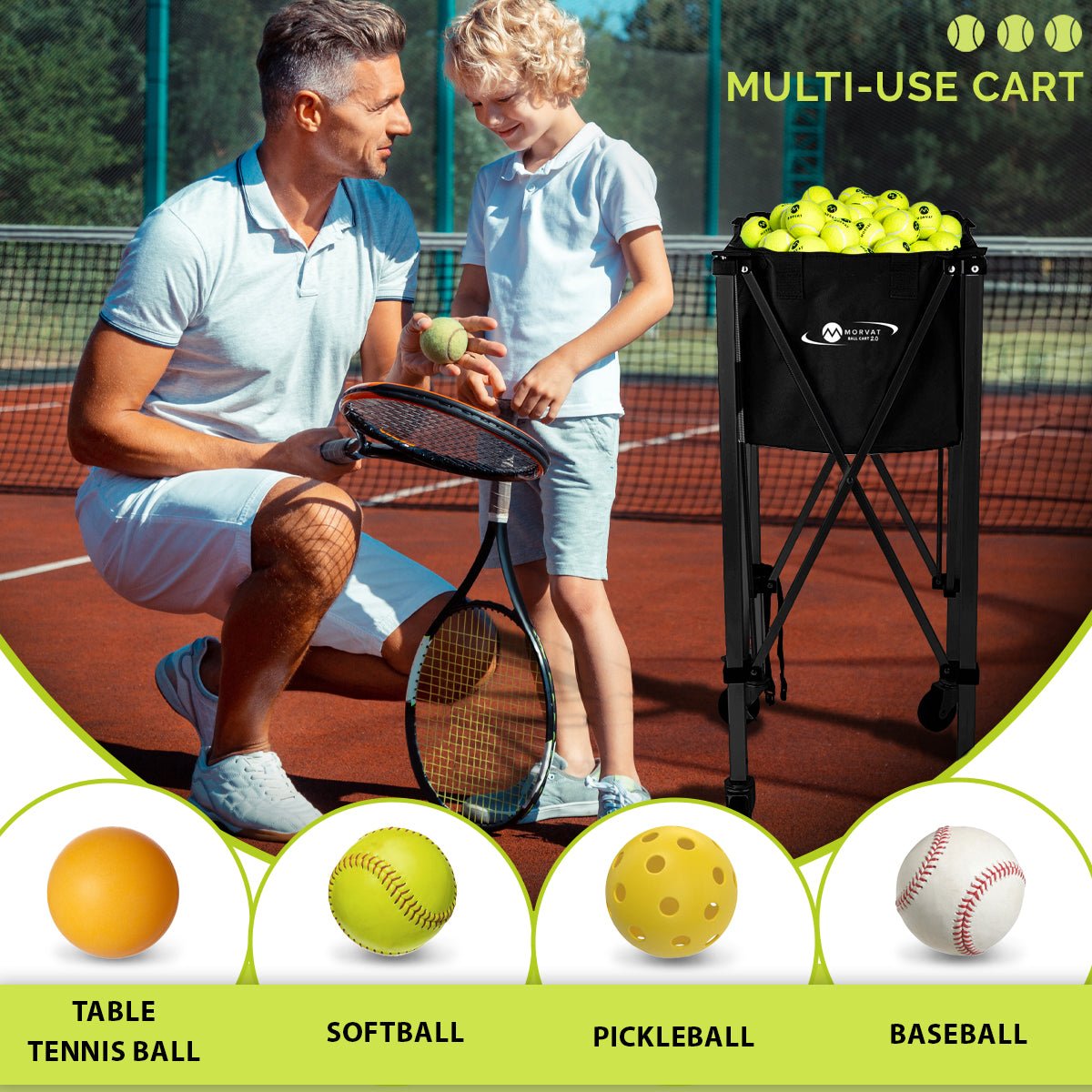 
                  
                    Carrito para pelotas de tenis profesional de servicio pesado
                  
                