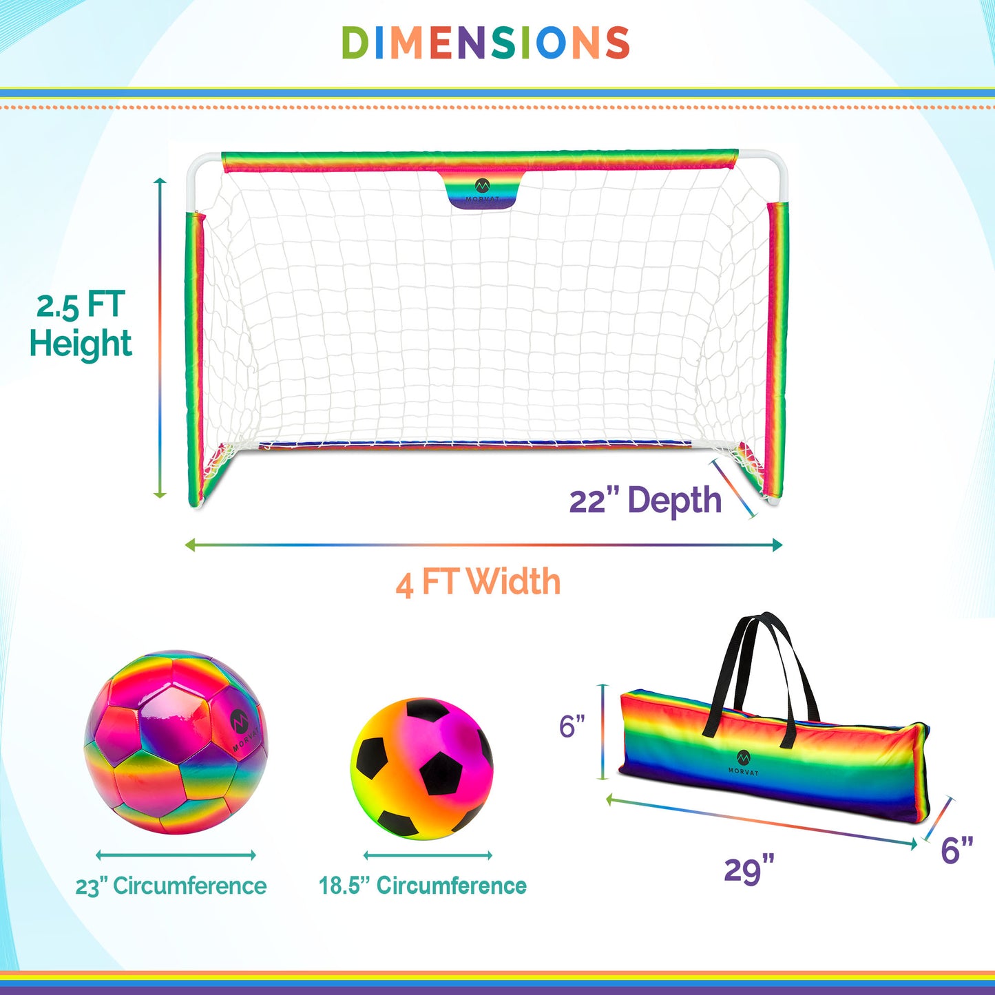 
                  
                    Morvat Soccer Goal Net Set para niños, niñas y niños, interior y exterior
                  
                