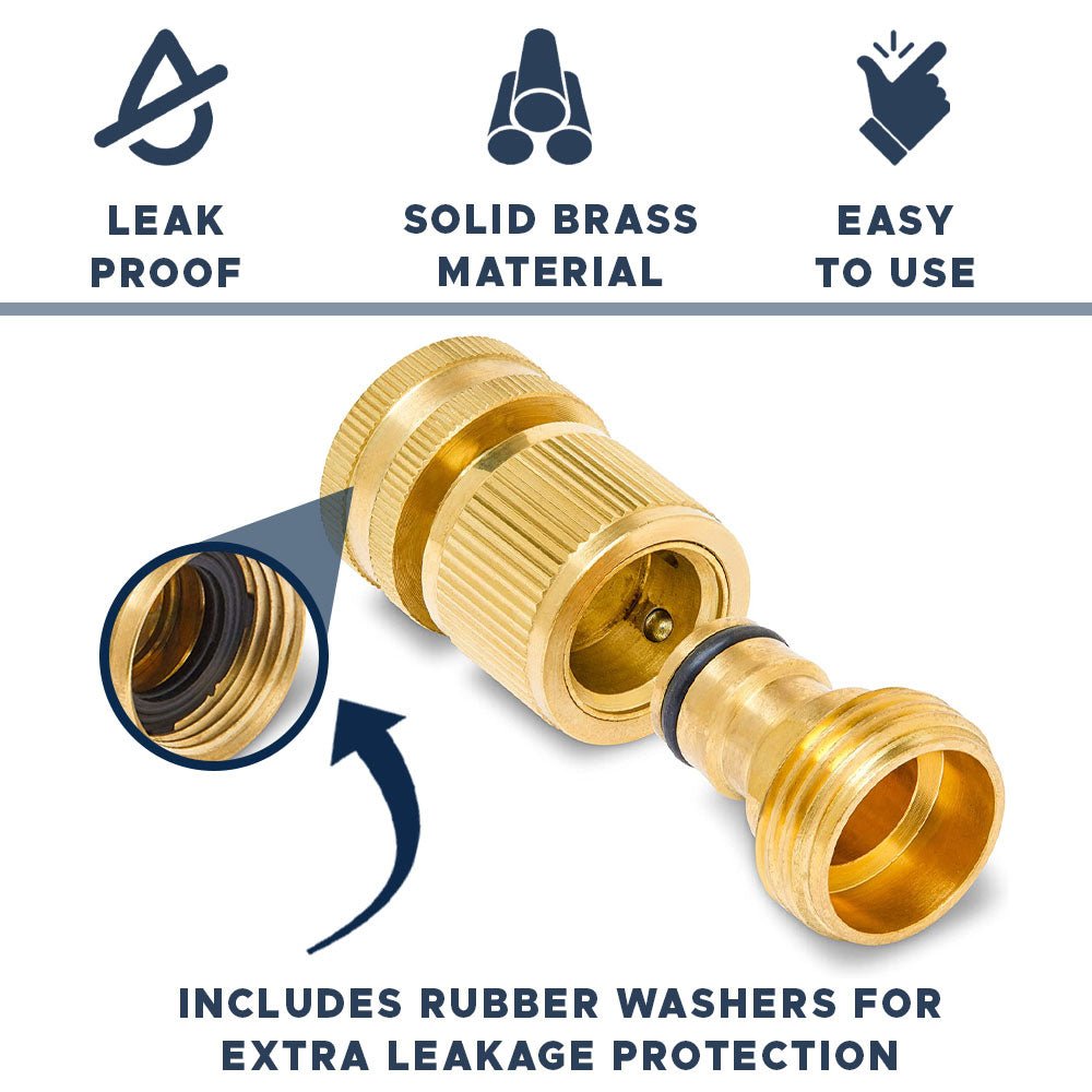 
                  
                    Brass Quick Connect Garden Hose Fittings for Source & Accessory Connections
                  
                