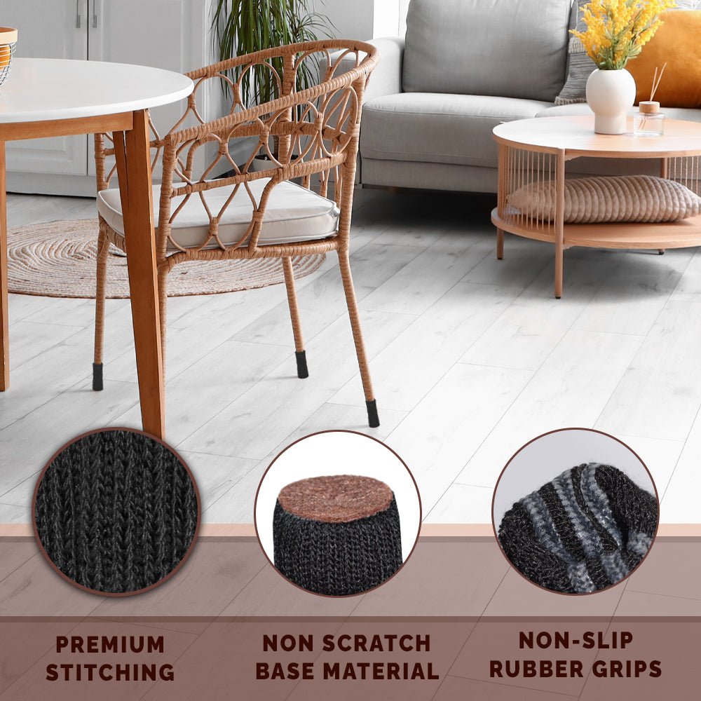 
                  
                    Morvat Black/Brown Furniture Leg Socks for Table, Chairs, & Furniture, Small/Large, 32 Pack
                  
                