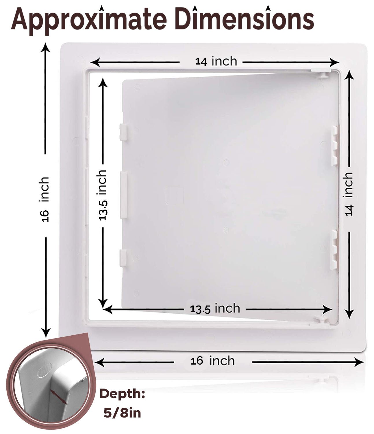 
                  
                    Panel de acceso Morvat para paneles de yeso y techo con puerta, plástico ABS duradero de alta resistencia, blanco
                  
                