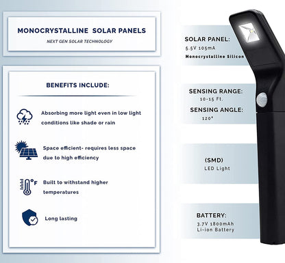 Motion Sensor Stainless Steel Solar Pathway Lights, 130/32 Lumens, 4 Pack