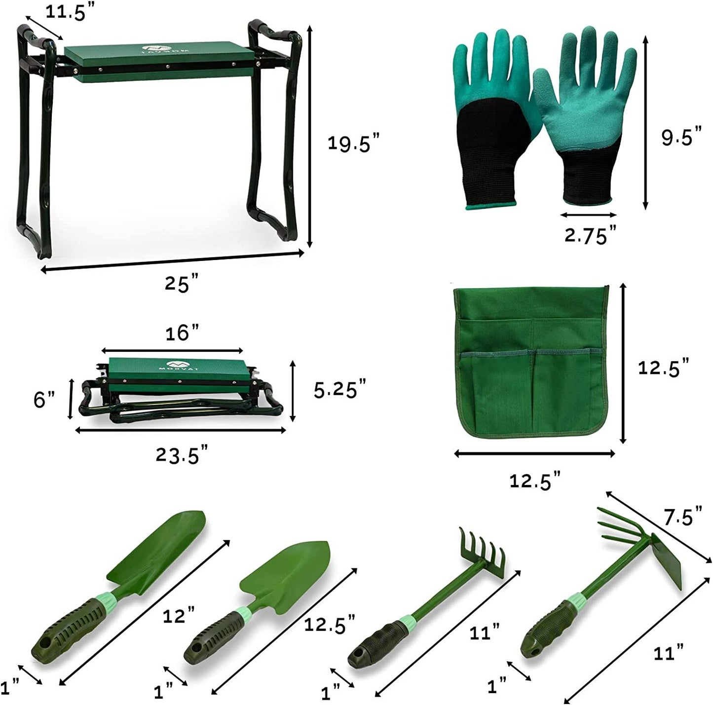 
                  
                    Heavy Duty Garden Kneeler, Includes Gardening Gloves, 4 Digging Tools & 2 Bags
                  
                